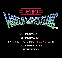 Tecmo World Wrestling (Europe) Title Screen